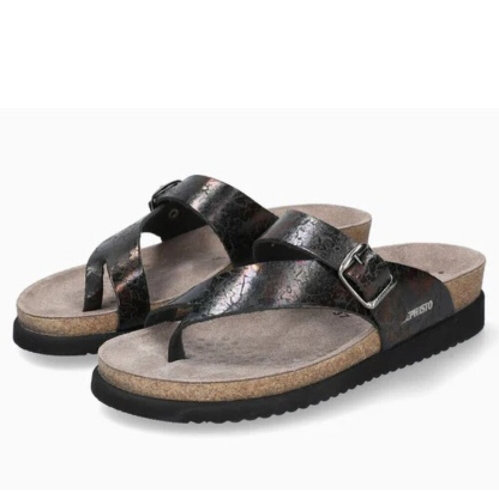 Mephisto Women's Helen Thong Sandals – Comfortable Cork Footbed Leather Sandals
